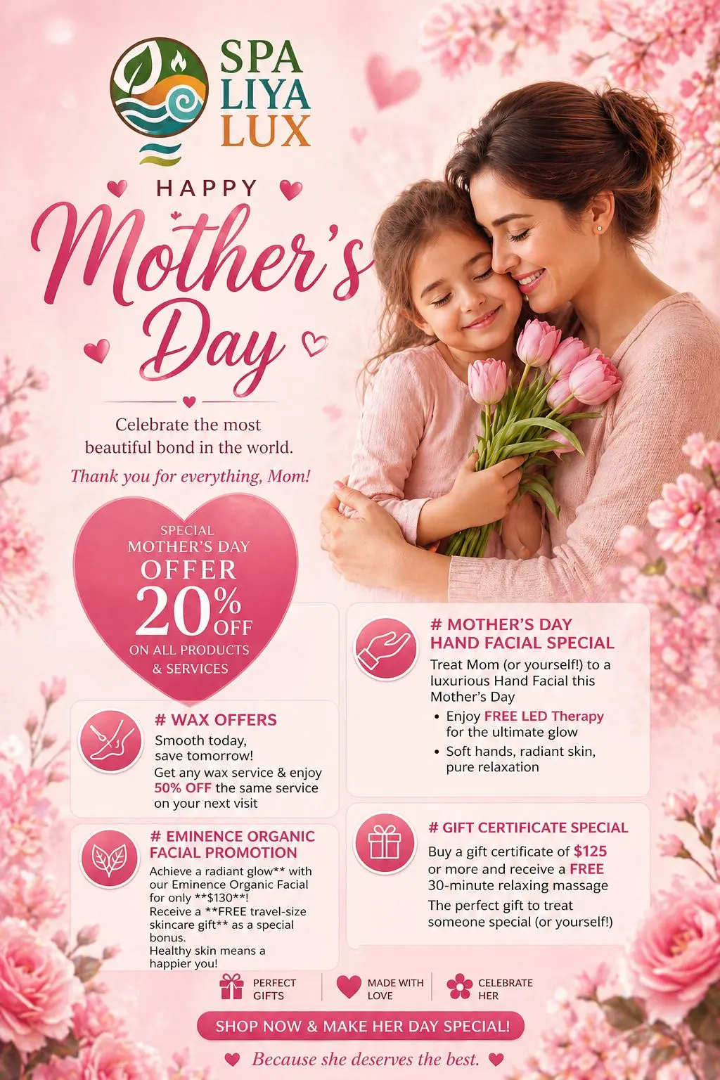 Celebrate Mom with Spa Liya Lux Mother’s Day Specials